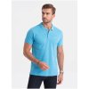 Pánské Tričko Ombre Clothing Světle modré pánské polo tričko