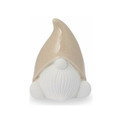 Storefactory Vánoční dekorace skřítek Harald Beige 8 cm, béžová barva, bílá barva, keramika – Hledejceny.cz