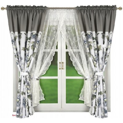 Fliying Sada záclon se závěsem Olivia světle šedá 270x160 cm – Hledejceny.cz
