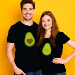 tričko s potiskem Párová trička Avocadolove Černá