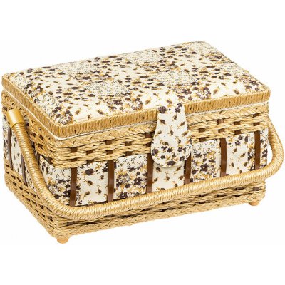 BELLATEX G - Box na šití 28 × 18 × 15 cm béžová, květy – Hledejceny.cz