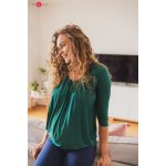 Těhotenská kojící halenka Kangaroo 7/8 rukáv Bottle Green – Zboží Dáma