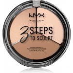 NYX Professional make-up paletka 3 Steps To Sculpt Face Sculpting Palette Deep 5 g – Zbozi.Blesk.cz