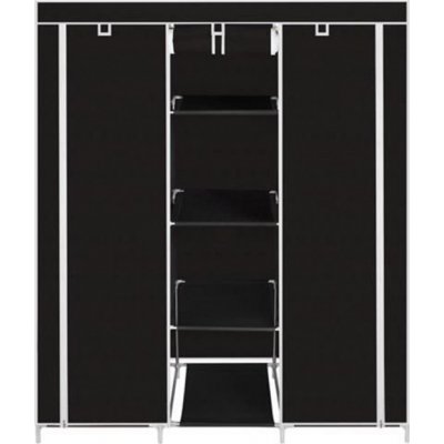 P.R.C. Textilná prenosná skriňa na oblečenie - šatník 166 x 125 x 43cm, čierna – Zboží Mobilmania