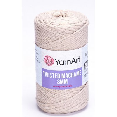 Pletací příze YarnArt TWISTED MACRAME 3mm 753 béžová, jednobarevná, 250g/195m – Zboží Mobilmania