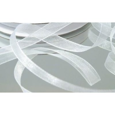 PartyDeco Šifónová bílá stuha 6 mm x 25 m - bílé dekorační šifónové stuhy 0,6 cm x 25 m na svatební vývazky – Hledejceny.cz
