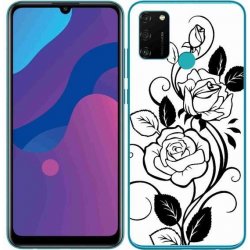 mmCase gelové Honor 9A - černobílá růže