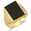 Prsteny Lillian Vassago Pánský zlatý prsten s onyxem LLV75 GR020
