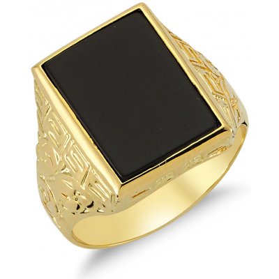 Lillian Vassago Pánský zlatý prsten s onyxem LLV75 GR020