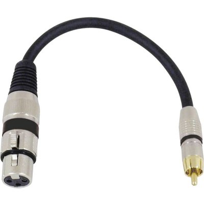 Omnitronic 3022075J XLR kabelový adaptér [1x XLR zásuvka 3pólová - 1x cinch zástrčka] 0.15 m černá - Electronic-Star 3022075J