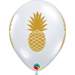 Qualatex Balónek QL 11 s potiskem Ananas křišťálově transparentní