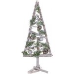 MagicHome Stromeček Vánoce dřevěný se stříbrnými koulemi 20x3x47 cm – Hledejceny.cz