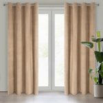 Design 91 ZATEMŇOVACÍ ZÁVĚS NA KROUŽCÍCH ROSA 140X250 CM TMAVĚBÉŽOVÁ – Hledejceny.cz