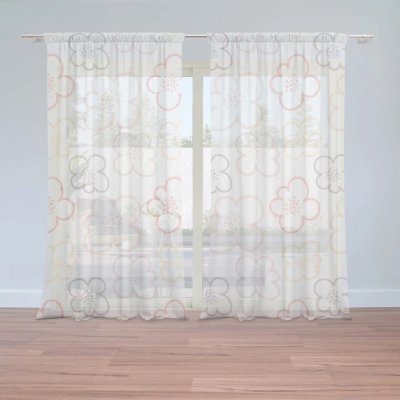 Sablio Záclony Dětské kvítí: 2ks 150x250cm – Zboží Mobilmania