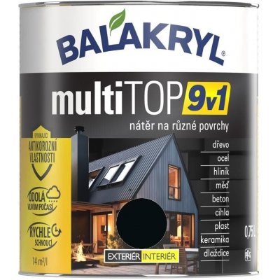 Balakryl MultiTOP 9 v 1 barevný email 0,75 l černý polomatný – Hledejceny.cz