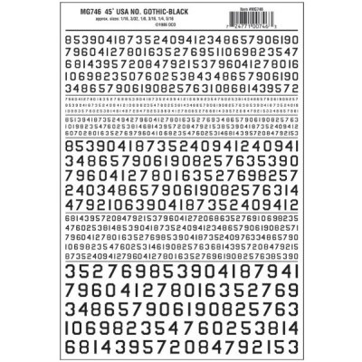 Woodland Scenics propisot číslice USA Gothic černé MG746 – Zboží Dáma