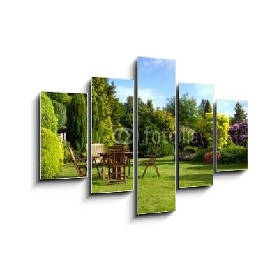 Obraz 5D pětidílný - 150 x 100 cm - English Garden Anglická zahrada – Zbozi.Blesk.cz