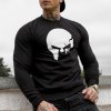 Pánská mikina Mikina bez kapuce Iron Aesthetics SKULL, B&W Čierna