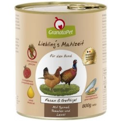 GranataPet Bažant & drůbeží se špenátem rajčaty a lněným olejem 400 g