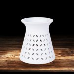Dedra Keramická aroma lampa s jemným dekorem matná bílá – Zboží Dáma