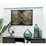 Atmosphera Váza nasekaná, skleněná láhev, barva khaki, 35 cm zelená – Zboží Dáma