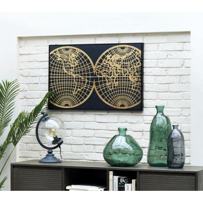 Atmosphera Váza nasekaná, skleněná láhev, barva khaki, 35 cm zelená – Zboží Dáma