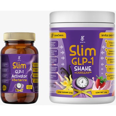 Golden Life Slim GLP-1 Shaker Duo s příchutí vanilka-jahoda – Zbozi.Blesk.cz