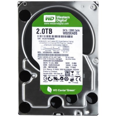 WD Caviar Greenpower 2TB, SATAII, 32MB, IntelliPower, 8.9ms, WD20EADS – Hledejceny.cz