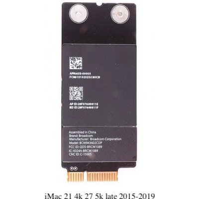 Apple Wifi / BT Airport modul pro Apple iMac 21,5" 4K a 27" 5K late 2015-2019 A1418 A1419 653-00005 – Zboží Živě