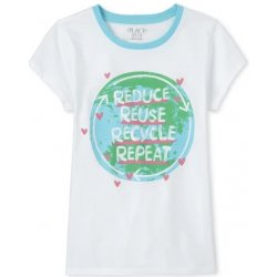 Children's Place dívčí tričko s krátkým rukávem Recycle Bílá