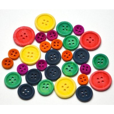 Creatoys barevné dřevěné knoflíky mix 30 ks – Zboží Dáma
