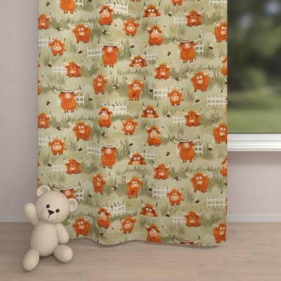 Biante Dětský bavlněný závěs Sandra SA-612 Býčci na pastvě na zeleném 150x190 cm – Hledejceny.cz