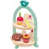 Dětský obchůdek Tender Leaf Toys Dřevěná cukrárna Birdie Afternoon Tea stand se zákusky a sendviči