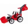 Auta, bagry, technika Lena Traktor se lžící a bagrem červeno-bílý 107 cm