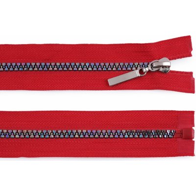 Duhový kostěný zip šíře 5 mm délka 40 cm, malé, 148 červená – Zboží Mobilmania