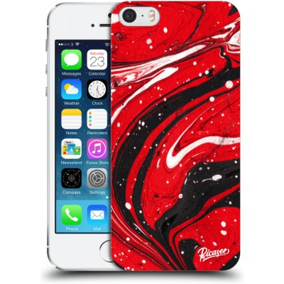 Pouzdro Picasee silikonové Apple iPhone 5/5S/SE - Red black čiré – Zboží Mobilmania