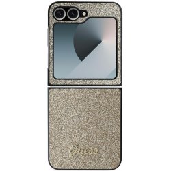 Guess PC/TPU Glitter Flakes Metal Logo Samsung Galaxy Z Flip 6 Gold GUHCZF6HGGSHD