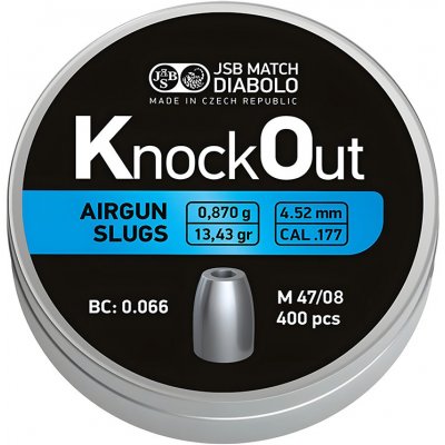 Diabolky JSB Match KNOCKOUT Slugs 4,52 mm 400 ks – Zboží Dáma