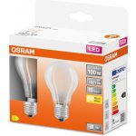 Osram sada 2x LED filamentová žárovka E27, A100, 10W, 1521lm, 2700K, teplá bílá, matná – Zboží Živě