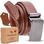 Pásek pánský Tressari hnědý kožený s automatickou sponou – Zboží Mobilmania
