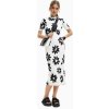 Dámské šaty Desigual dámské květované midišaty York černo-bílé