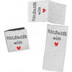 Pro Háčkování Látková cedulka Handmade bílá se srdcem – Zbozi.Blesk.cz