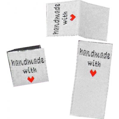 Pro Háčkování Látková cedulka Handmade bílá se srdcem – Zbozi.Blesk.cz