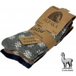 Vlněné ponožky Lama Alpaka sada 3 páry dámské s vločkami šedá béžová námořnická modrá – Zboží Dáma