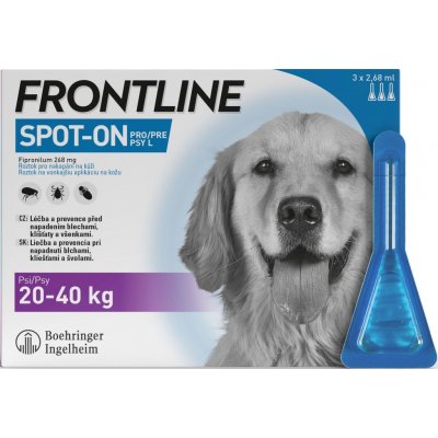 Frontline Spot-On Dog L 20-40 kg 3 x 2,68 ml – Hledejceny.cz