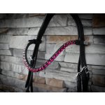 Moonrian Třpytivá čelenka na uzdečku THIN LINE DECENT FUCHSIA černá Rychlozapínání Velcro – Zboží Mobilmania