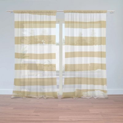 Sablio Záclony Zlaté pruhy: 2ks 150x250cm – Hledejceny.cz