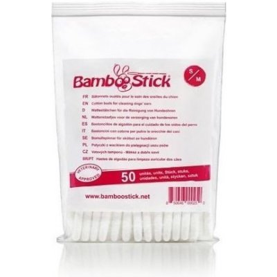 DING WALL Trading Tyčinky vatové BambooStick S/M pro čišt. uší psů 50 ks – Zboží Mobilmania