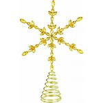 LAALU Vánoční ozdoby špička na vánoční stromeček vločka II zlatá plast 28 cm – Zboží Mobilmania