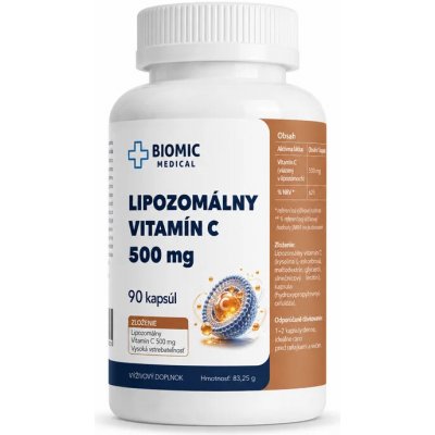 BIOMIC MEDICAL Lipozomální vitamín C 500 mg 90 kapslí – Hledejceny.cz